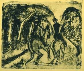 Reiter im Grunewald, 1914